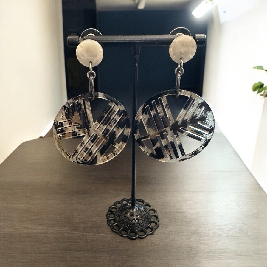 Handmade Geometric Animal Print Earrings 25$